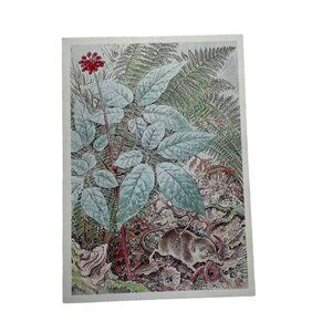 Vintage Postcard Russian Illustrated Mouse Eating Worm u
